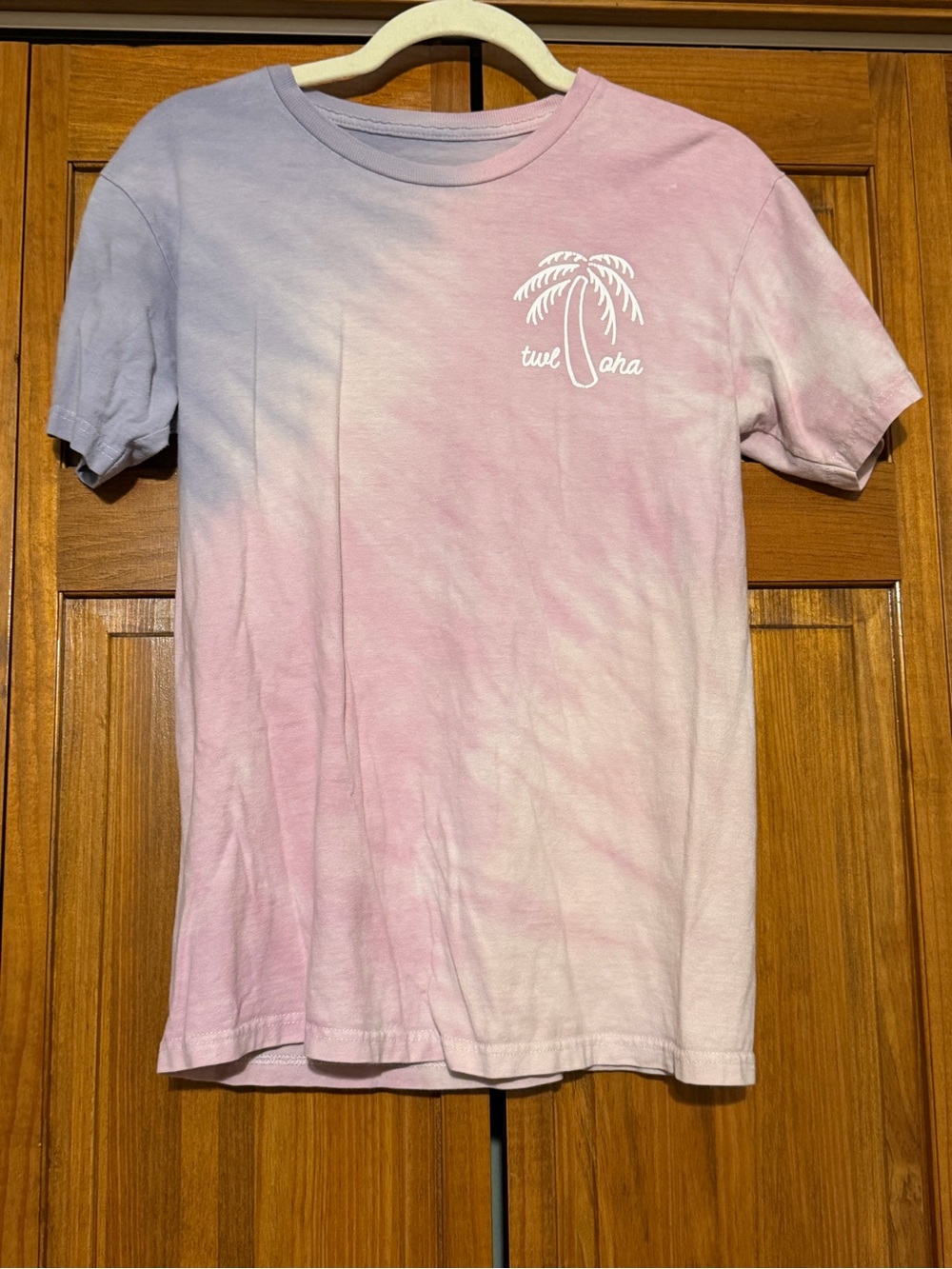 Tie-Dye Pink & Lavender Palm Graphic T-Shirt